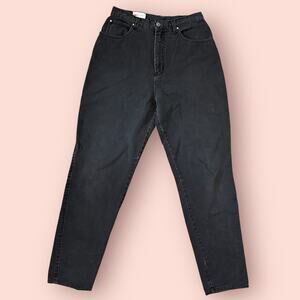 Vintage 1980s Christina black denim jeans mom jeans super high rise straight leg